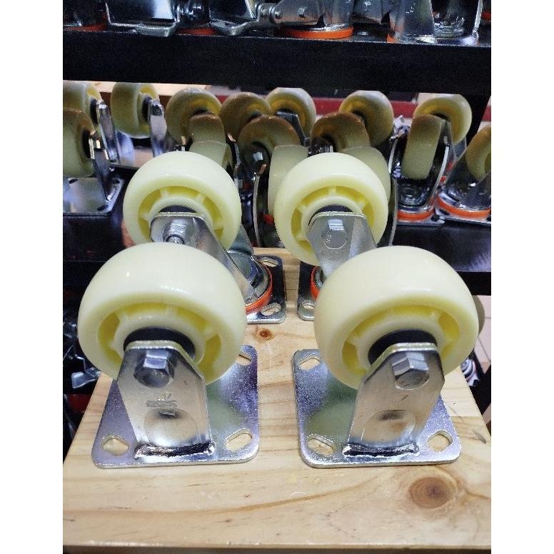 RKS - Roda 4" inch HT Nylon Heavy Duty Double bearing caster 1set ( 4pcs ) ( 2 Mati + 2 Hidup) Roda 