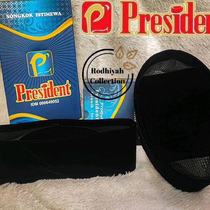 Promo Songkok Peci PRESIDENT AC original kopiah polos hitam peci president COD