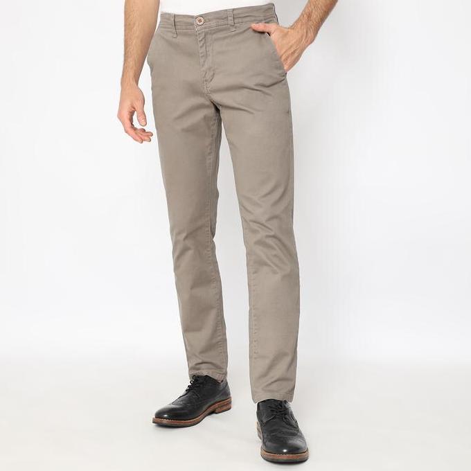 Platini Celana Chino Pria Panjang Latte 5522