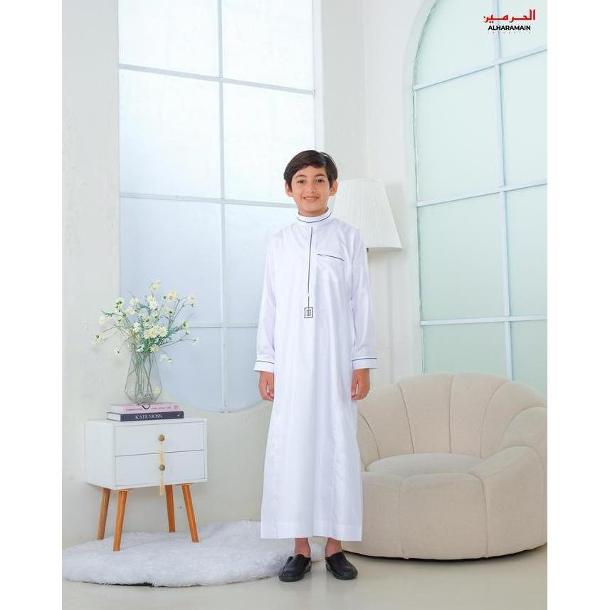 Promo AL Haramain Jubah / Gamis Pria Remaja & Dewasa Slimfit LGH (006) / Jubah AL Haramain | Putih C