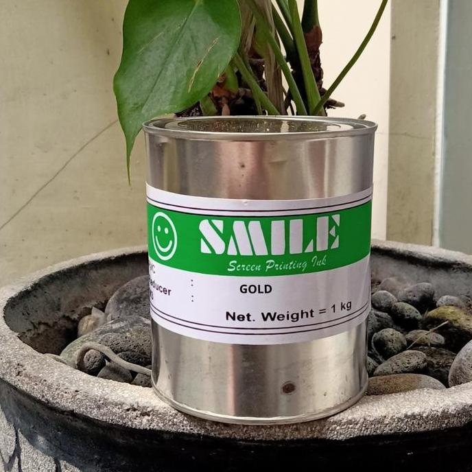 Promo [Gold] Tinta Cat Sablon Kertas Pvc Smile 1 Kg Cod