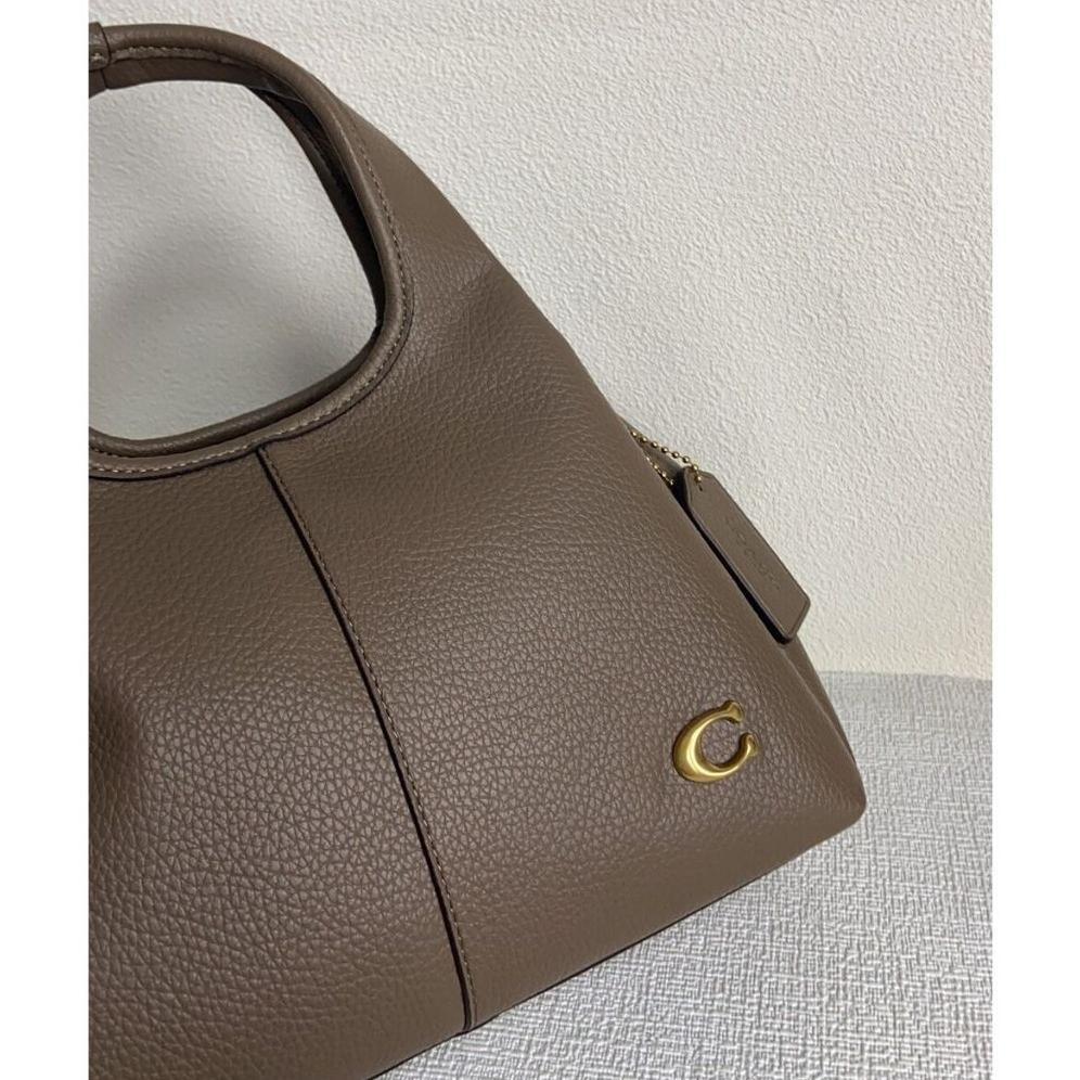 Tas Lana 23 Polished Pebble Leather Dark Stone Bag