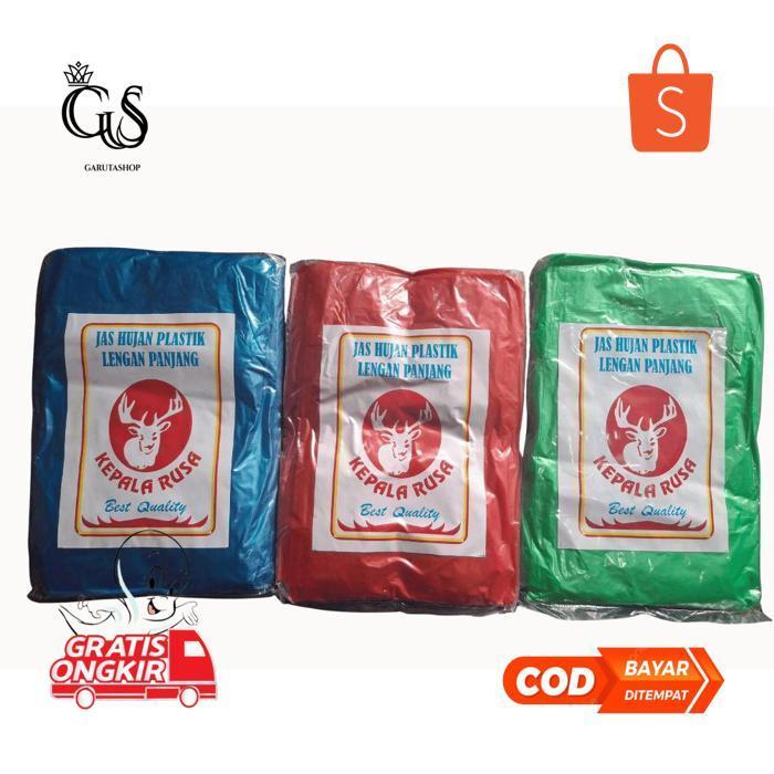 Sale TGC-1924 [HARGA 1 LUSIN] Jas Hujan  Plastik LDPE/ Jas Ujan Plastik Rusa/ Jas Ujan Plastik Kelel