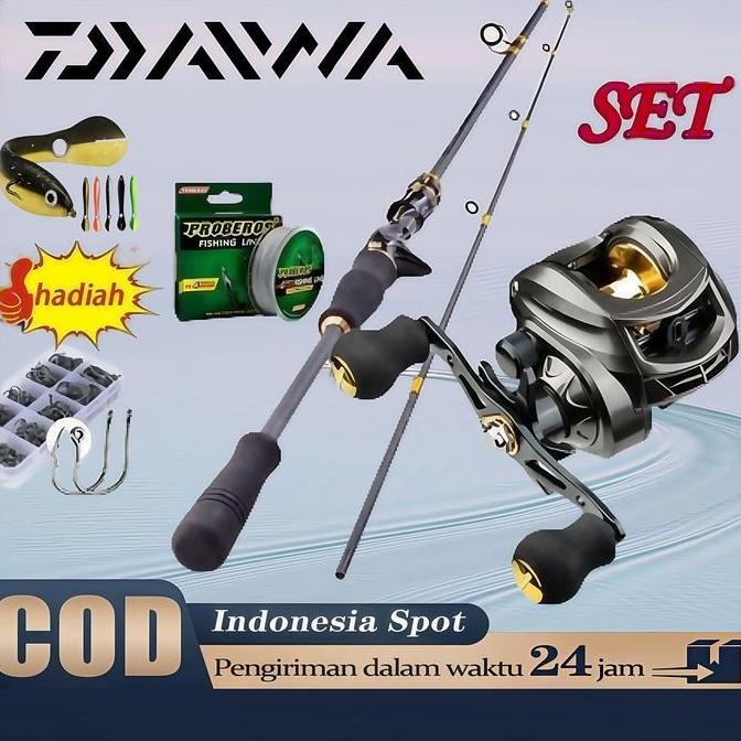 Set Pancing Casting Daiwa 2025 Baru Murah Reel Bc Corbon Rod Mesin Casting Joran Pancing