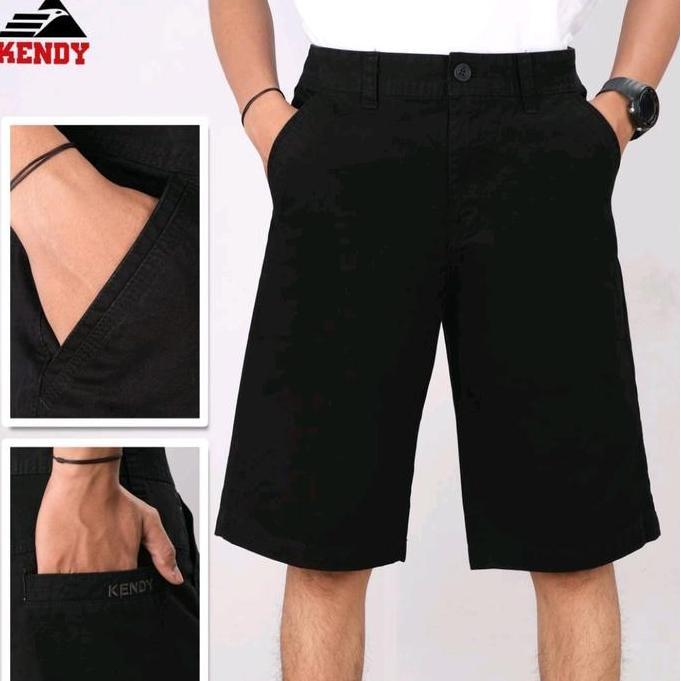 Promo CELANA KENDY PENDEK PRIA POLOS PINGGANG KANCING COD