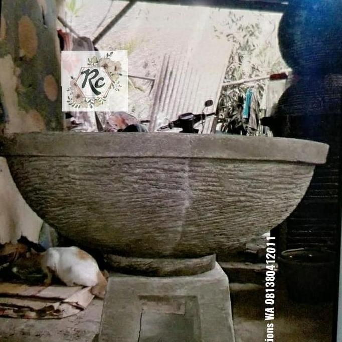 Terlaris Pot Batu Air Mancur/Teratai Abu" Fountain Pot Circular 90 Wajib Go-Car