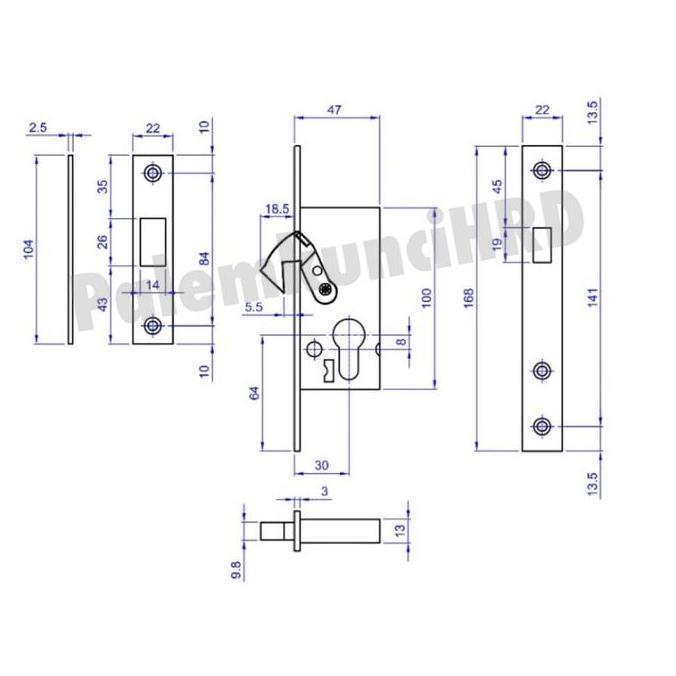 Promo Mortise Dekkson Mts Sld 83100 Matt Black + Cylinder Dekkson Matt Black + Escutcheon Matt Black