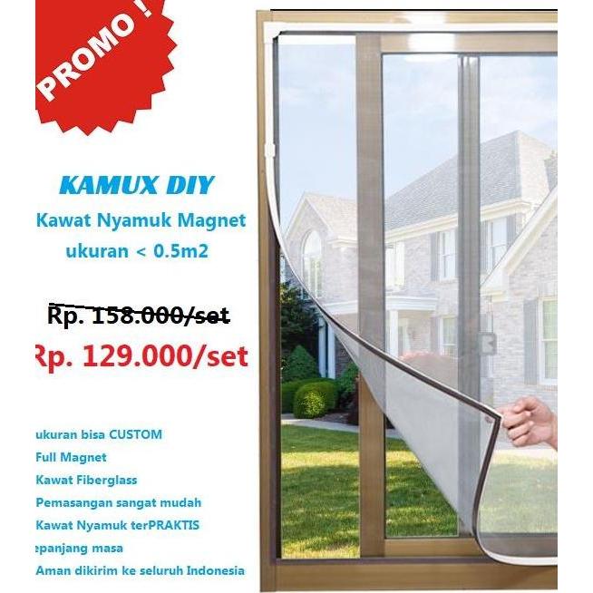 Kamux Custom 0.5m2 Kawat Nyamuk Magnet DIY Kasa Nyamuk Magnet SMR