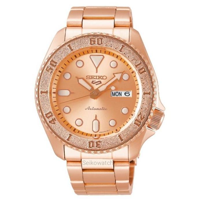 Promo Seiko 5 Sports SRPE72K1 Rose Gold Dial Rose Gold Stainless Steel Strap COD