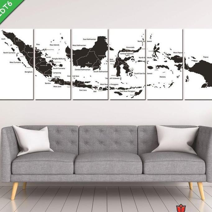 Pajangan Dinding Dekorasi Rumah Seri Peta Indonesia 90x30cm 6pcs Jumbo Peta Indonesia Peta Map Hiasa