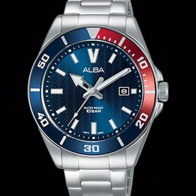 Promo Jam Tangan Pria Alba AG8J39X1 Original Turtle Pepsi Best seller AG8J39 COD