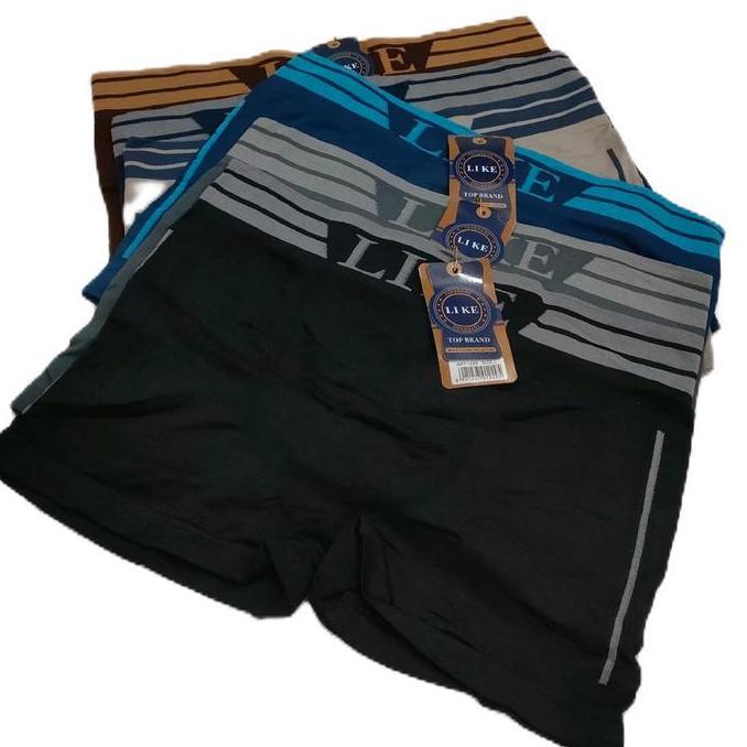 DF389 - 3 Pcs Celana Boxer Pria / Cd Boxer LIKE Lembut Nyaman Cowok Dewasa