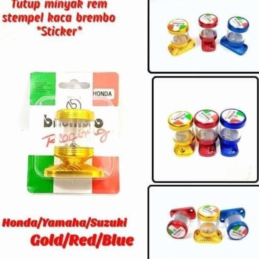 Tutup minyak rem Tabung minyak Rem Kaca & transparan model stempel brembo Mio , Beat , Nmax , Pcx , 