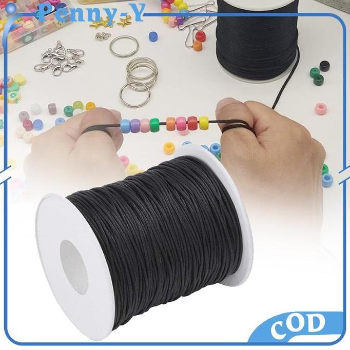 160m Tali Kulit Korea Hitam tali korea 1mm Tali Kulit Gelang Korea