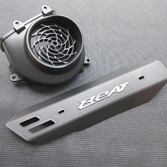 SATU PAKET TUTUP KIPAS / COVER KIPAS+ TUTUP KENALPOT CUSTOM BAHAN IMPOR STANDAR HONDA BEAT FI/SCOOPY