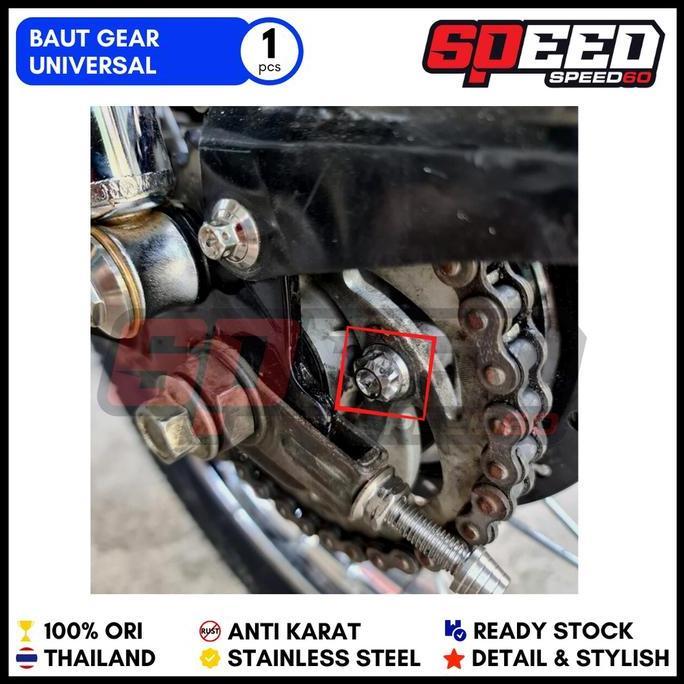 Baut Gear Belakang RX King Jupiter Universal Probolt Stainless King Nut Thailand
