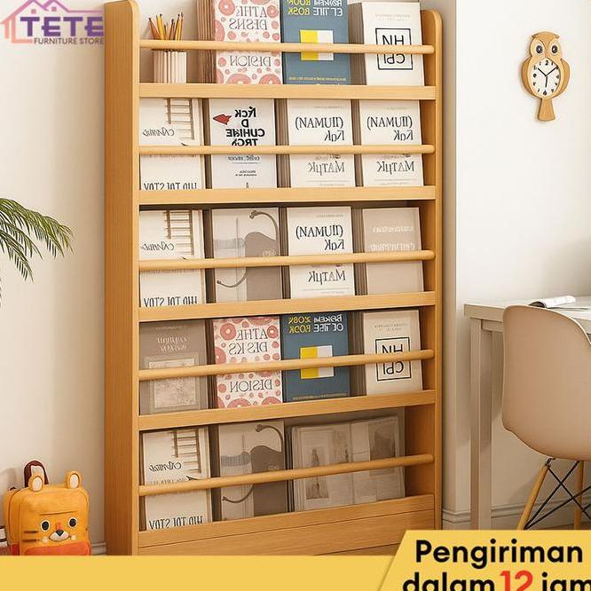 Teterak Buku Gantung Dinding Rak Serbaguna Dinding Rak Buku Rak Dinding Minimalis Bahan Kayu Alami B