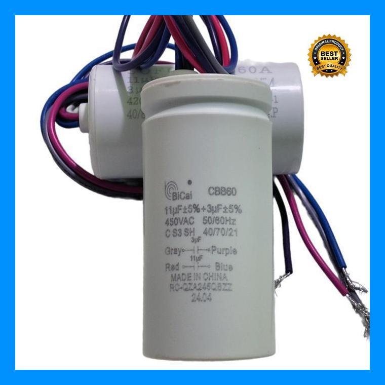 (Promo) Ori 11+3 Uf Kapasitor Sharp 7 8 9 Kg Es T70Cl T85Cl T86Cl T95Cl T96Cl Capacitor Mesin Cuci 2