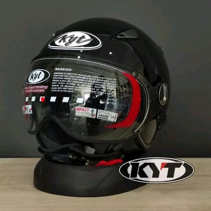 TERBARU - HELM KYT ELSICO BLACK GLOSSY ORIGINAL MURAH HELM KYT ELSICO HITAM METALIK Motorcycle