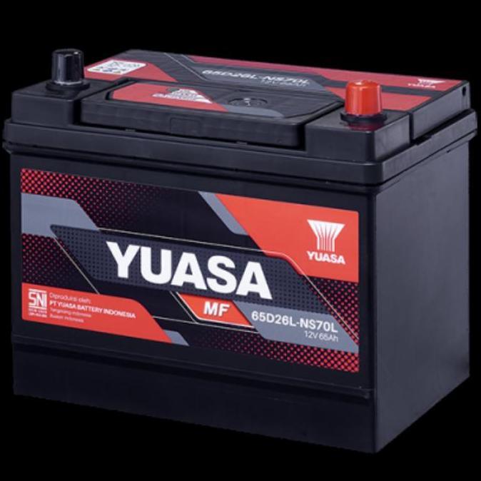 BEBAS ONGKIR - Yuasa Maintenance Free MF NS70L NS-70L 65D26L Accu Aki Mobil Kering 12 Volt 65 Ampere
