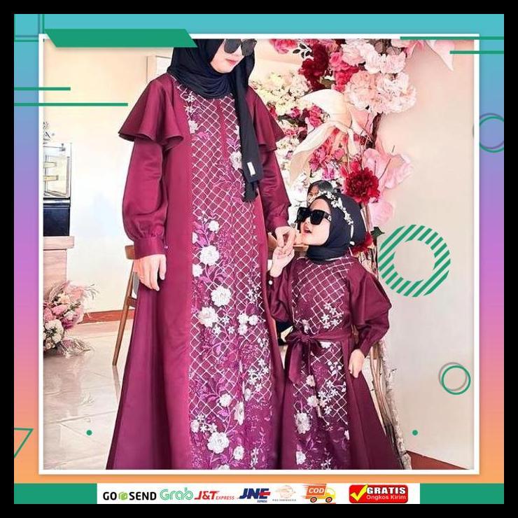 PROMO ZALIRA KIDS - GAMIS COUPLE LEBARAN 2025 DRESS NURA | BAJU GAMIS COUPLE IBU DAN ANAK PEREMPUAN 
