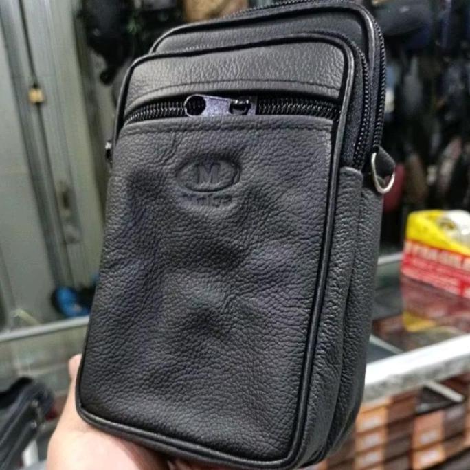 DB272 - Sarung hp kulit asli tas hp pinggang kulit sapi asli sarung hp kulit tas hp kulit sapi asli 