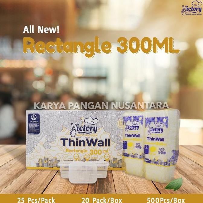 THINWALL VICTORY RECTANGLE 300 ML KOTAK MAKAN BOX PLASTIK THIN WALL ECER PER PCS
