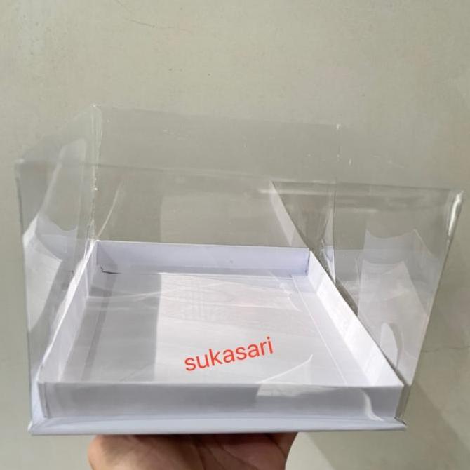 Mika Cake 30x30x12 cm Putih cake box kue dus kue mika transparant