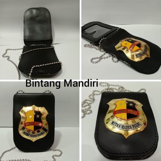 DE70 }} Dompet KTA Mitra Mabes Polri + Kalung Dompet ID KTA Hitam Mabes Polri