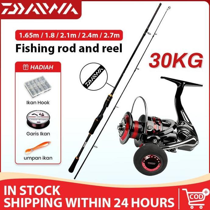 [Beli 1 Gratis 5 Set Lengkap] Joran Pancing Daiwa Tersedia + Set Gulungan Pancing Logam Gulungan Pan