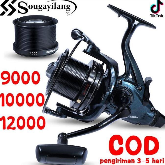 Sougayilang Reel Putar Seri, 9000-12000 Gulungan Pancing Jarak Jauh - Max Drag 25Kg Untuk Memancing 