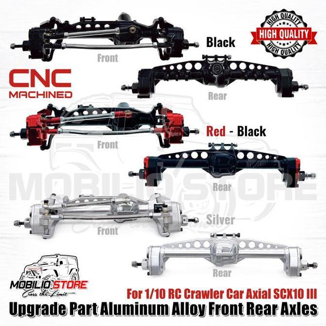 UPGRADE PART METAL FRONT REAR AXLES GARDAN PORTAL 1/10 RC AXIAL SCX10 ORIGINAL DAN TERPERCAYA
