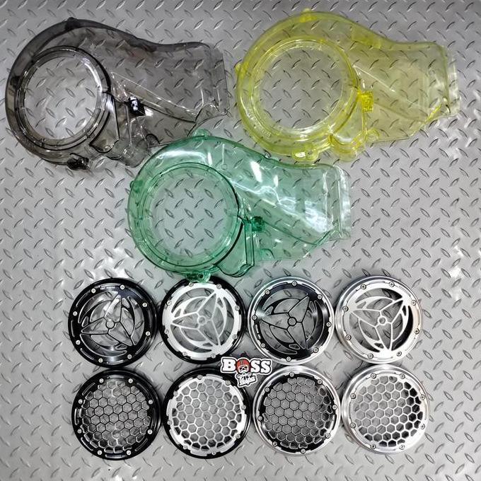 '' Cover Fan Transparan + Grill Fan CNC Tony Scooter Sprint Prima LX GTS ''