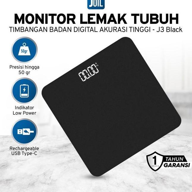 Joil Timbangan Badan Dital Body Scale Tempered Glass Satuan Kglb Auto Calibration J3