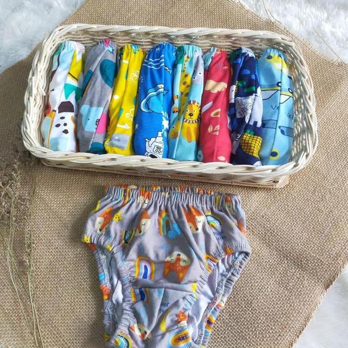 12 pcs Celana dalam anak laki-laki dan perempuan usia 1-5th kemasan pouch Motif Fashion pakaian dala