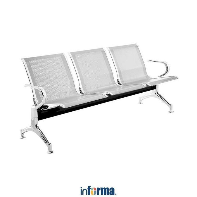 INFORMA Y-SERIES KURSI TUNGGU 3 DUDUKAN - SILVER