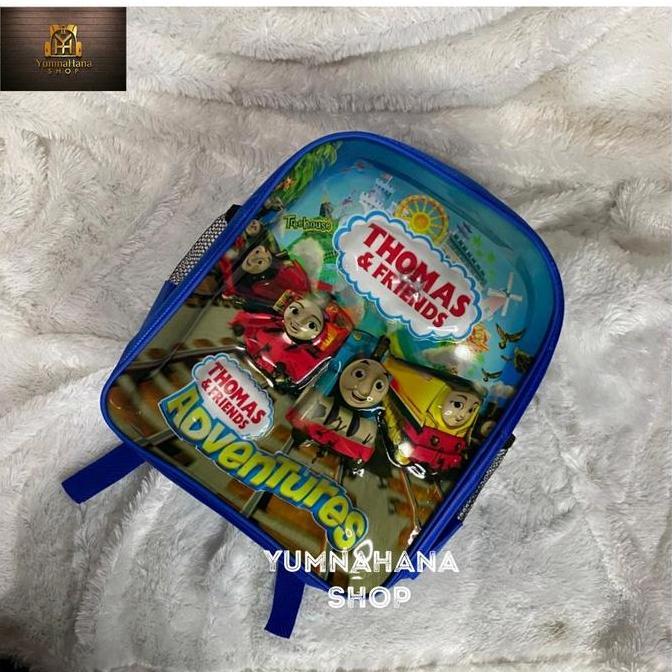 [YumnaHanaBags] Tas Ransel lampu LED 3D timbul Karakter THOMAS anak sekolah  PAUD TK SD fashion anti