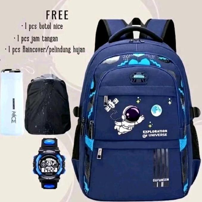Tas ransel anak sekolah laki laki Tas punggung 4in1 Astronot Kapasitas Besar