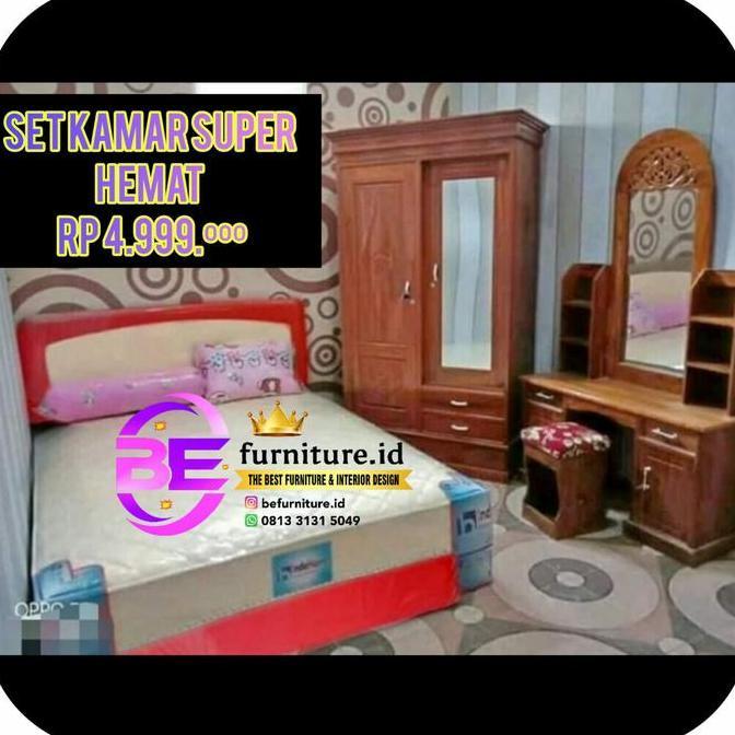 paket hemat springbed / lemari / meja rias kayu jati / hantaran