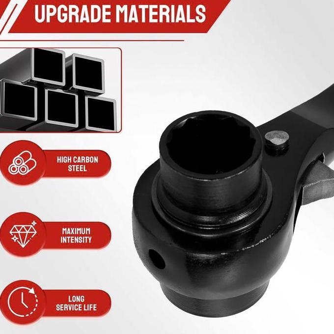 JLD Kunci Ring Rachet Skafolding Torsi 2 Arah Bolak-Balik Rachet 17-27MM Torsi Torque Kombinasi