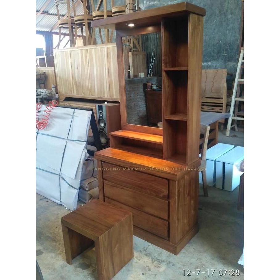 tolet meja rias minimalis jati jepara