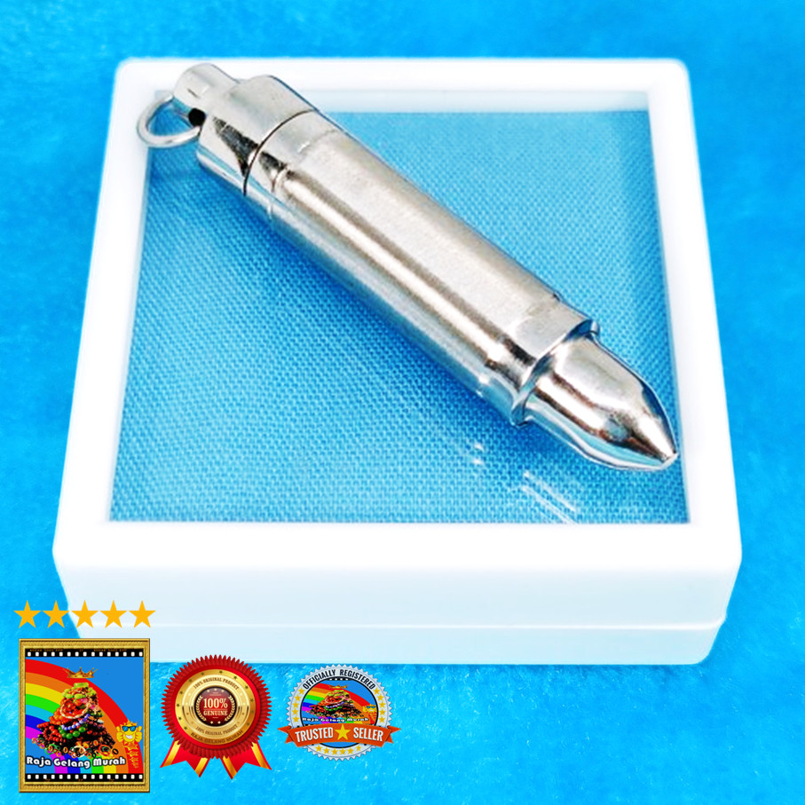 Liontin Peluru  Baja Asli 10  MM Perak