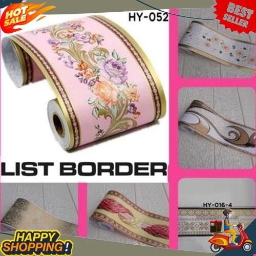 GROSIR List Border Stiker 10 Meter Wall Border List Border Motif Bunga List Wallpaper Dinding Border