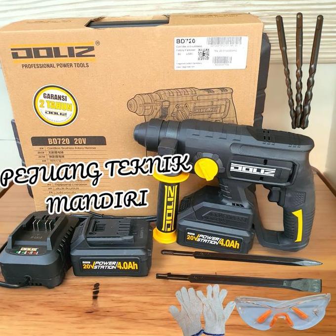 EXAMINER MESIN BOR BOBOK BETON TEMBOK CORDLESS DOLIZ BD 720 / BOR DOLIZ BD720