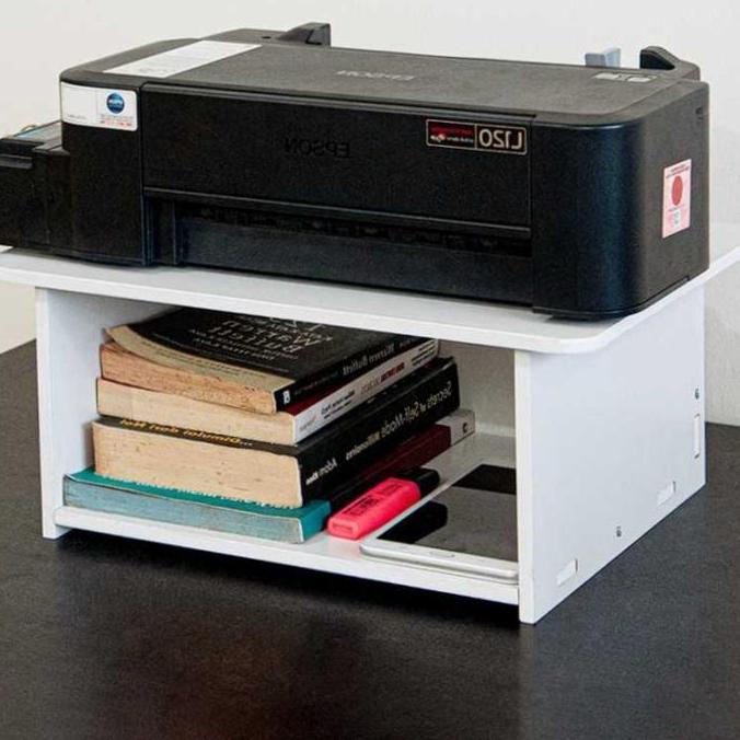 Meja Printer Rak Buku Dudukan Scanner Minimalis 2 Susun Kantor Belajar AN