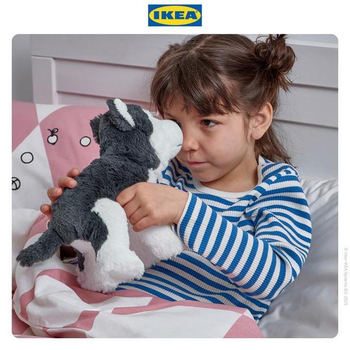 IKEA LIVLIG Boneka Anjing Bahan Poliester 26cm