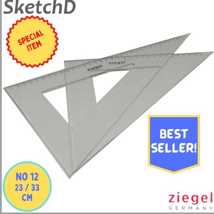 Penggaris Mistar Segitiga Set 23/33 No 12 Ziegel Triangle Ruler Kualitas Terbaik Harga Termurah