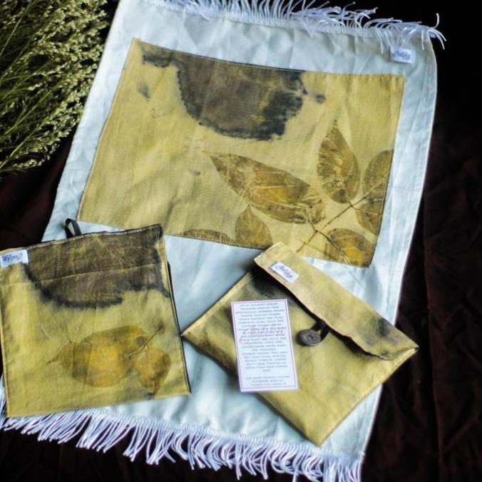 Jatiku Ecoprint Sajadah Travelling Kain Linen, Katun Dan Sutra Alat Ibadah Muslim