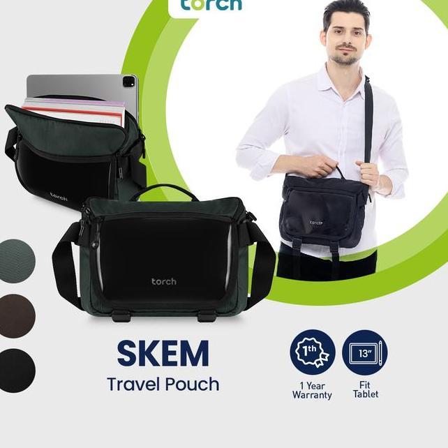 Torch Skem Tas Selempang Tablet 13 Inch Messenger Bag Travel Pouch Kerja Kuliah Wateroof