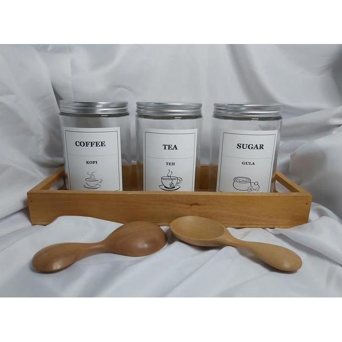 TOPLES GULA KOPI TEH AESTHETIC / TOPLES KACA 750ML / SET 3PCS